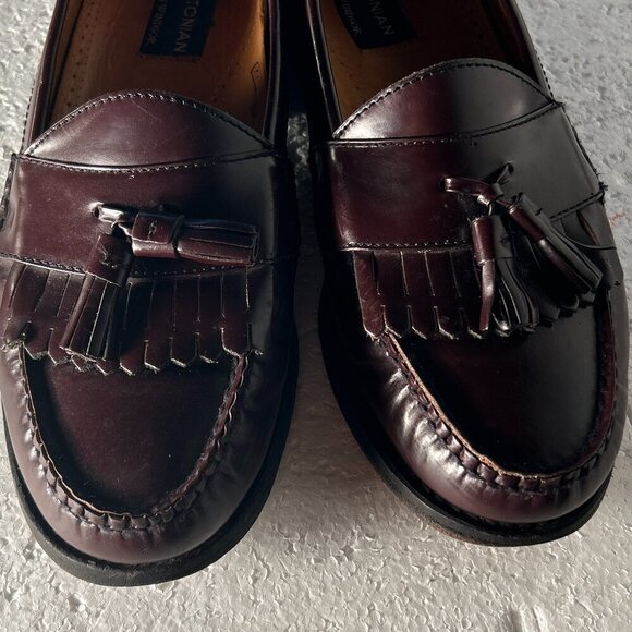 Bostonian SZ 8.5 Brown Leather Kilt & Tassel Flex Loafer Dress Luxury Office